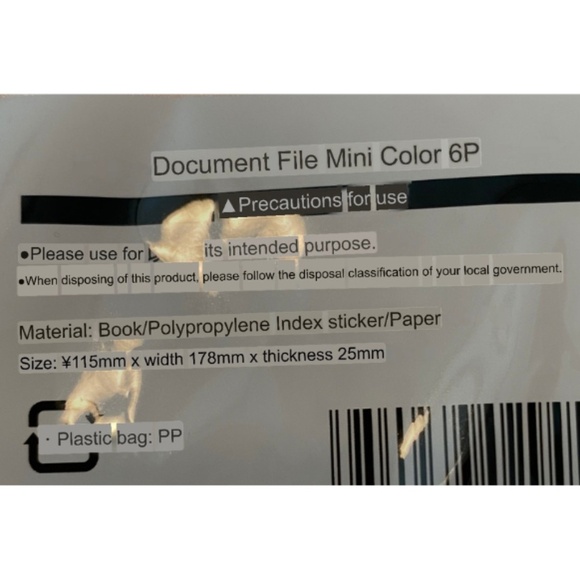 6-Pocket Document File with Index Sticker Paper. Mini Type. Translucent. Pink. - Picture 9 of 9